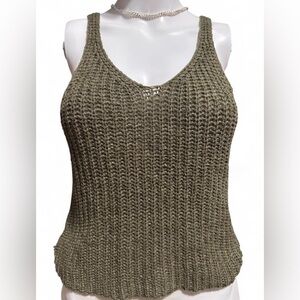 moon & madison Olive Knit Scoop Tank Top